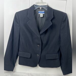 Pendleton Black Wool Blazer Jacket Womens Petite Size 10